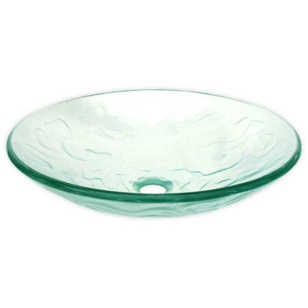 EDEN BATH Clear Embossed Waves Glass Vessel Sink EB_GS12